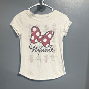 Disney Minnie Mouse White Tee with Red Bow